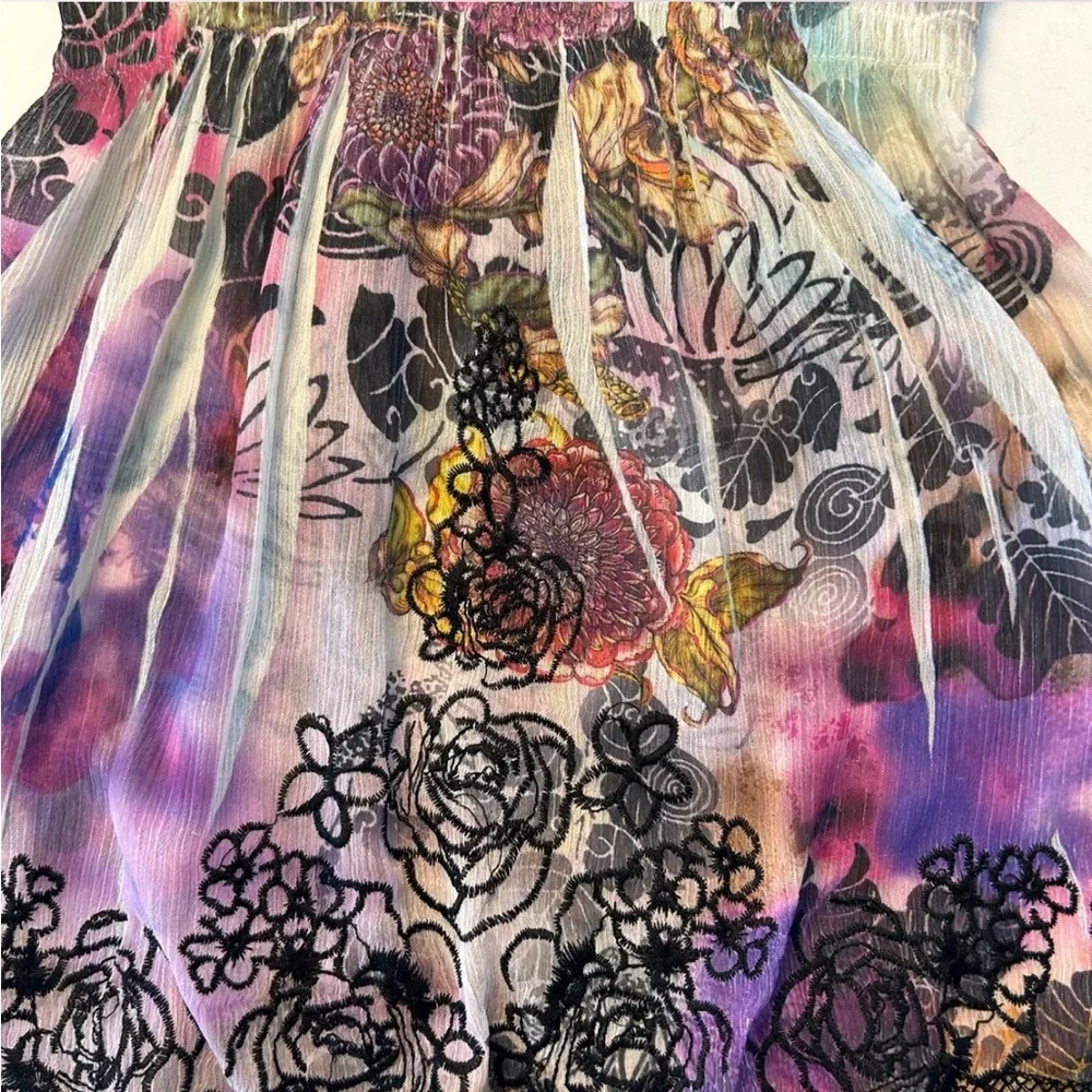 Floral Lace Trim Women's Fairy Top - Picture 6 of 9